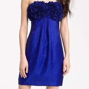 Elegant Blue Strapless Dress